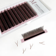 Volume Premade Fan YY Lashes Extensions 0.05mm (BROWN）